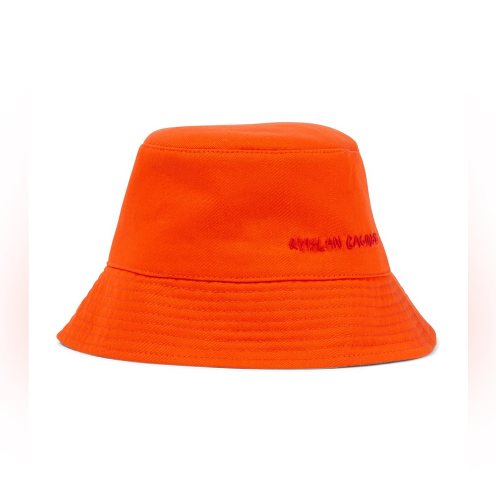 RUSLAN BAGINSKIY Embroidered Orange Cotton Bucket Hat Size Large New without tag - Picture 3 of 14